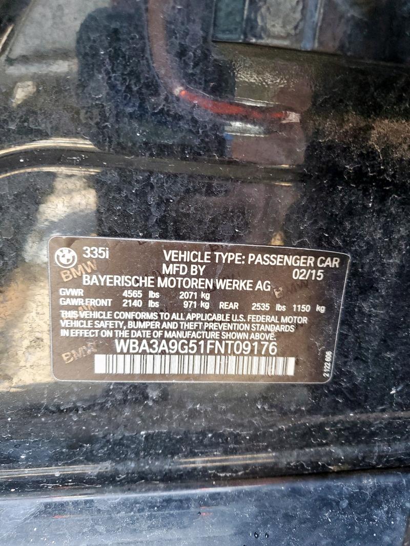 2015 BMW 335 I WBA3A9G51FNT09176