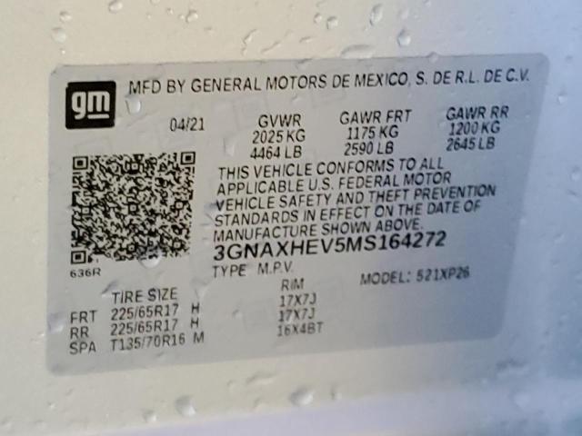 2021 CHEVROLET EQUINOX LS 3GNAXHEV5MS164272