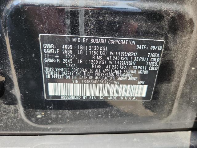 2019 SUBARU OUTBACK 2. 4S4BSAFC8K3231168