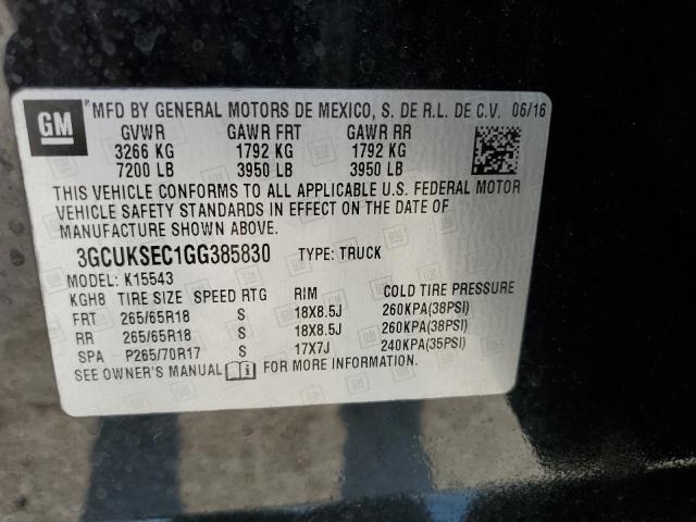2016 CHEVROLET SILVERADO - 3GCUKSEC1GG385830