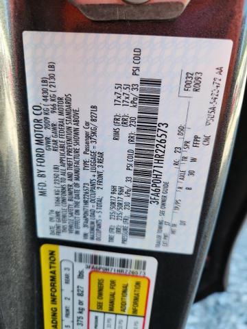 2017 FORD FUSION SE - 3FA6P0H71HR226573