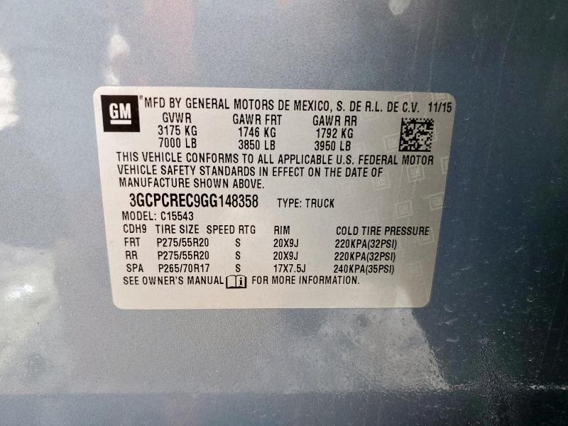 2016 CHEVROLET SILVERADO - 3GCPCREC9GG148358