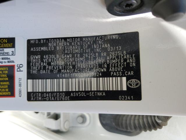 2013 TOYOTA CAMRY L - 4T4BF1FK0DR301924