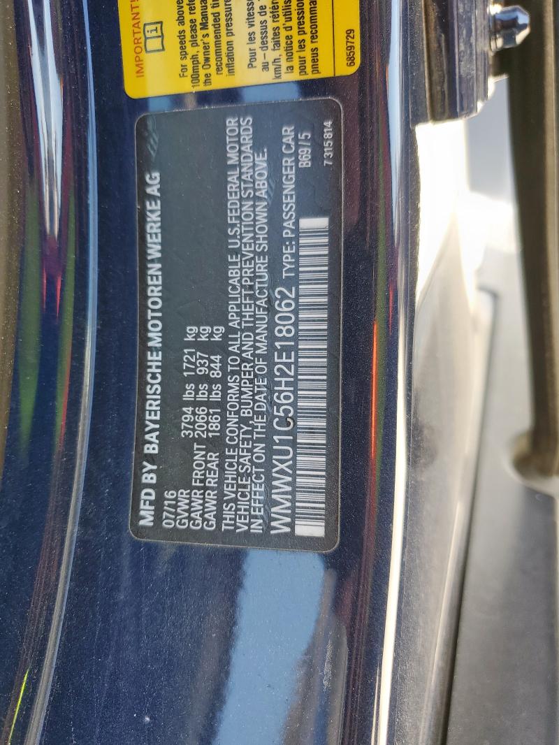 2017 MINI COOPER WMWXU1C56H2E18062