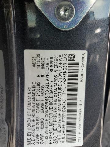 2023 HONDA CIVIC EX 2HGFE1F72PH324743