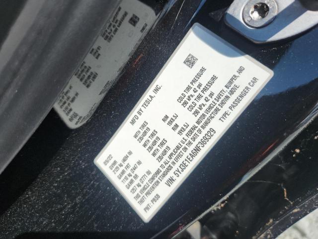 2022 TESLA MODEL 3 5YJ3E1EA6NF369329