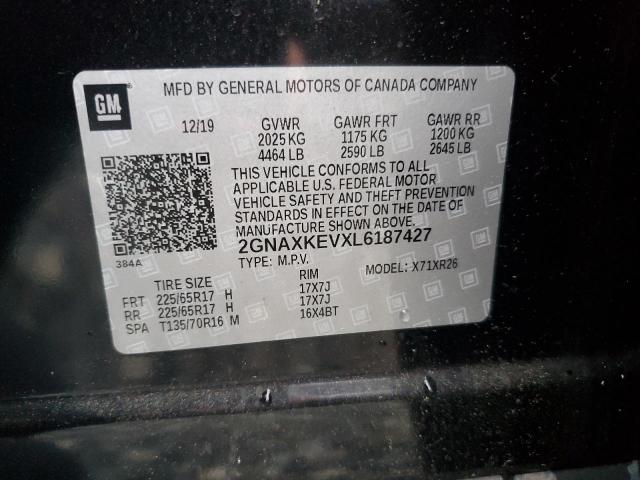 2020 CHEVROLET EQUINOX LT - 2GNAXKEVXL6187427