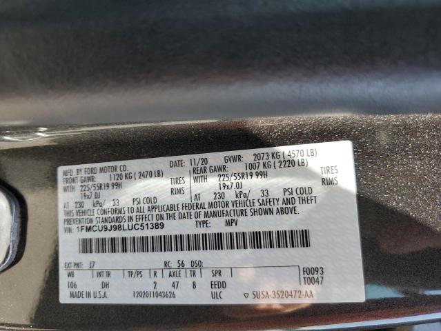 2020 FORD ESCAPE TIT 1FMCU9J98LUC51389