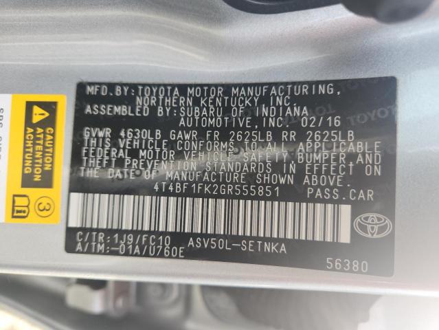 2016 TOYOTA CAMRY LE - 4T4BF1FK2GR555851