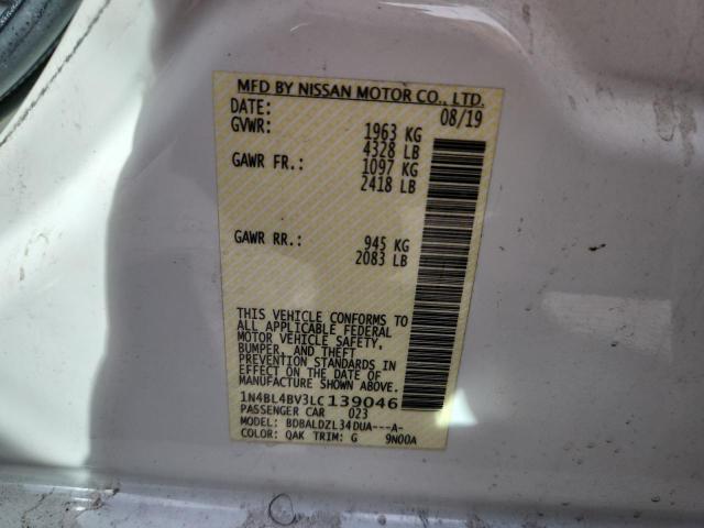 2020 NISSAN ALTIMA S 1N4BL4BV3LC139046