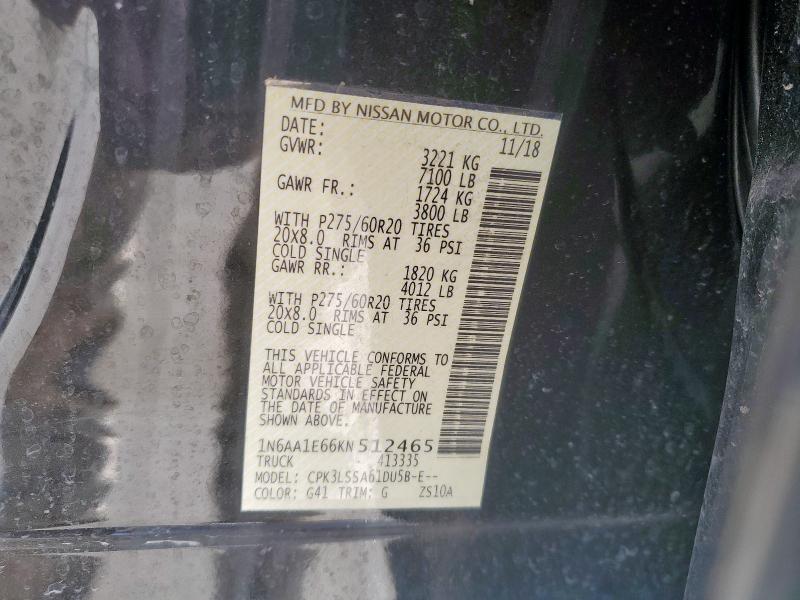 2019 NISSAN TITAN PLAT - 1N6AA1E66KN512465
