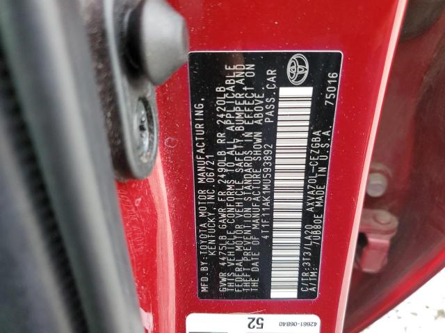 2021 TOYOTA CAMRY XLE - 4T1F11AK1MU593892