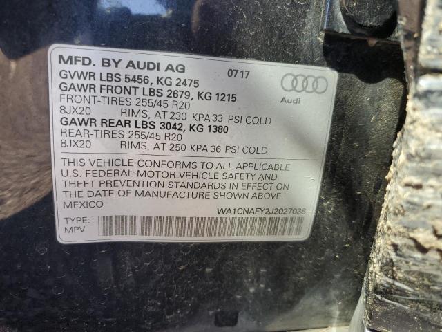 2018 AUDI Q5 PRESTIG WA1CNAFY2J2027038