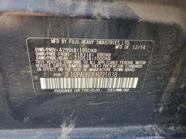 2015 SUBARU IMPREZA SP JF1GPAU60FH221838
