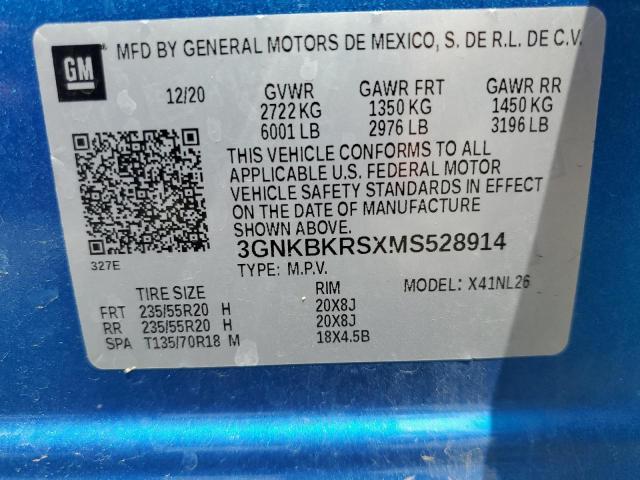 2021 CHEVROLET BLAZER RS - 3GNKBKRSXMS528914