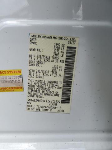 2017 NISSAN MURANO S - 5N1AZ2MH5HN153165