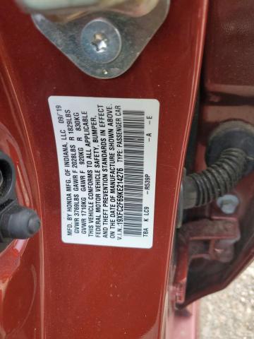 2019 HONDA CIVIC LX 19XFC2F69KE214276