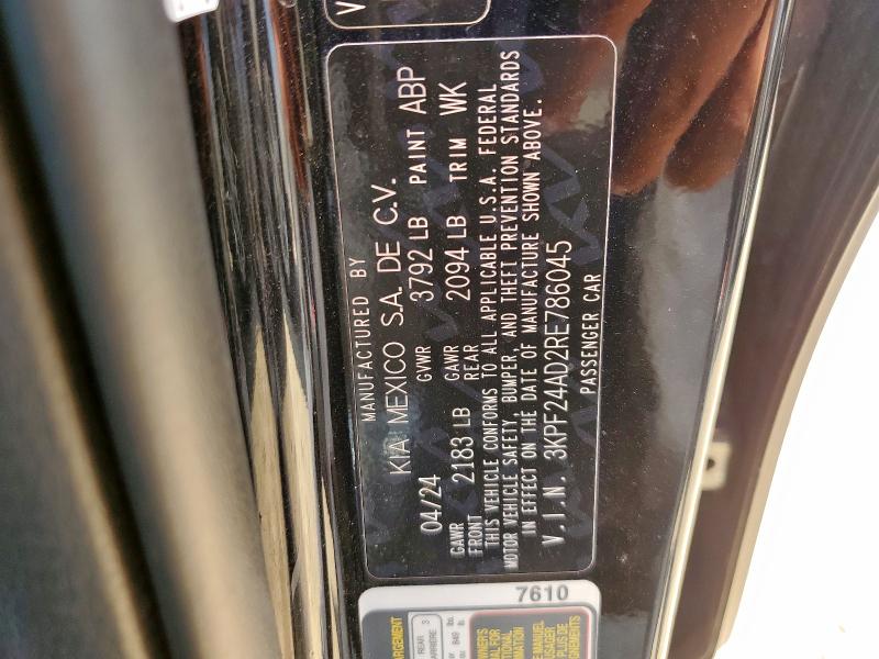 2024 KIA FORTE LX 3KPF24AD2RE786045