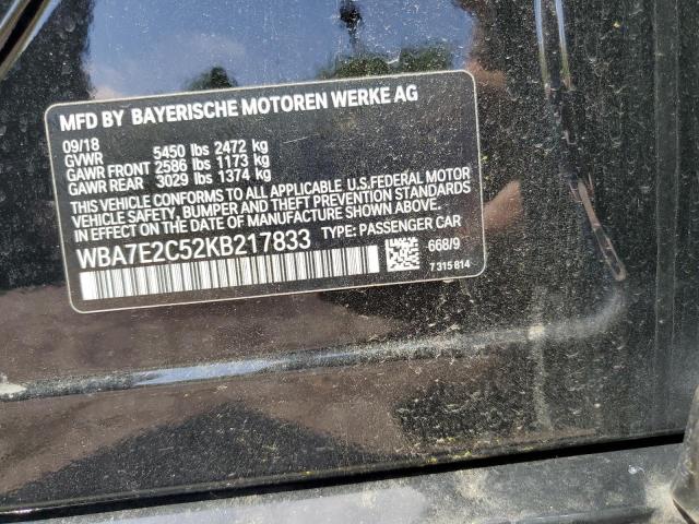 2019 BMW 740 I WBA7E2C52KB217833