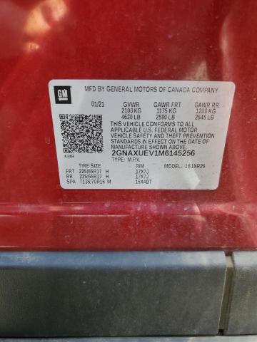 2021 CHEVROLET EQUINOX LT 2GNAXUEV1M6145256