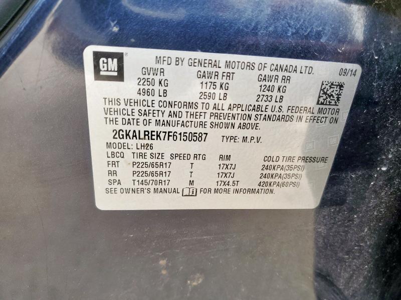 2015 GMC TERRAIN SL 2GKALREK7F6150587