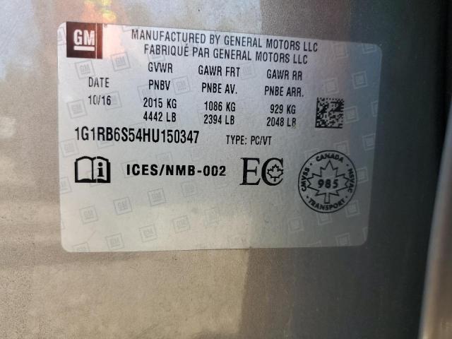 2017 CHEVROLET VOLT PREMIER 1G1RB6S54HU150347