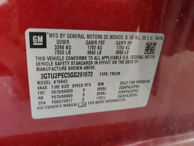 2016 GMC SIERRA K1500 DENALI 3GTU2PEC5GG291673
