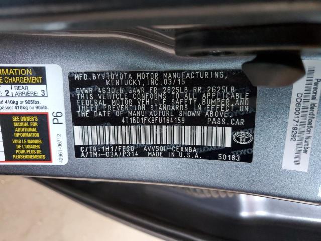 2015 TOYOTA CAMRY HYBR 4T1BD1FK9FU164159