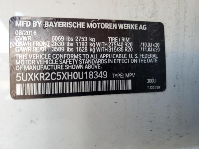 2017 BMW X5 SDRIVE3 - 5UXKR2C5XH0U18349