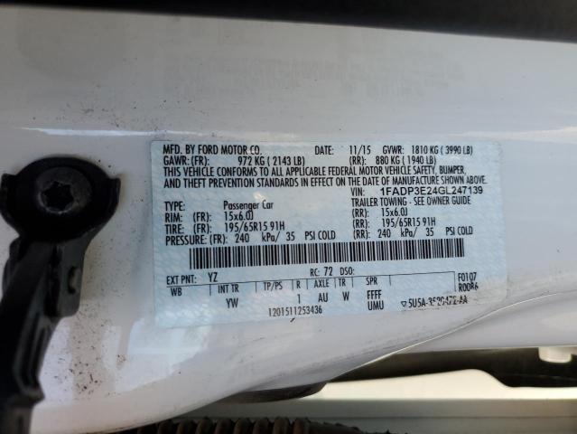 2016 FORD FOCUS S - 1FADP3E24GL247139