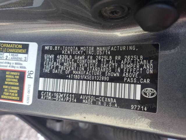 2014 TOYOTA CAMRY HYBR - 4T1BD1FK5EU132890