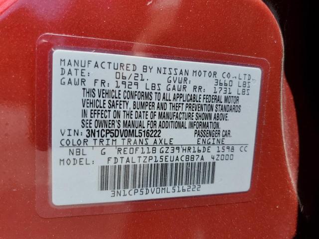 2021 NISSAN KICKS SR 3N1CP5DV0ML516222