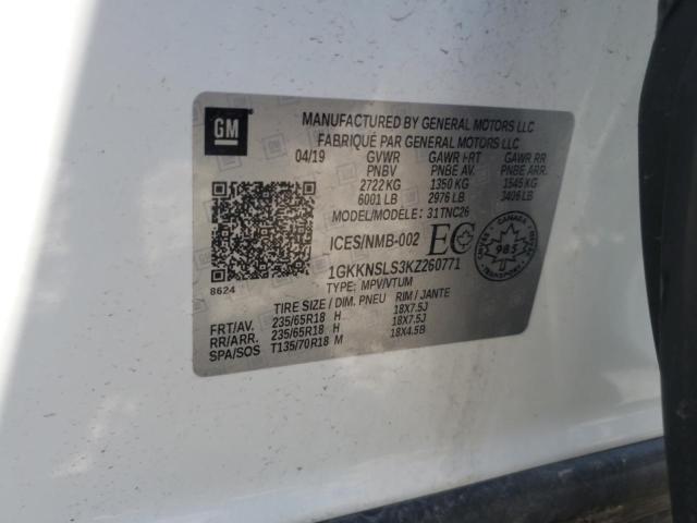 2019 GMC ACADIA SLE 1GKKNSLS3KZ260771