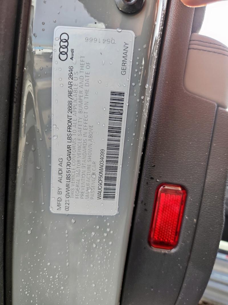 2021 AUDI S5 PREMIUM WAUC4CF50MA034099
