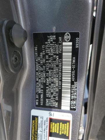 2015 TOYOTA CAMRY LE 4T4BF1FK9FR498675