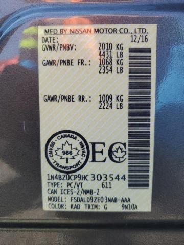 2017 NISSAN LEAF S 1N4BZ0CP9HC303544