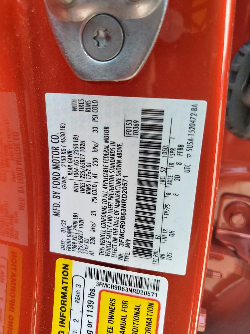2022 FORD BRONCO SPO 3FMCR9B63NRD20571