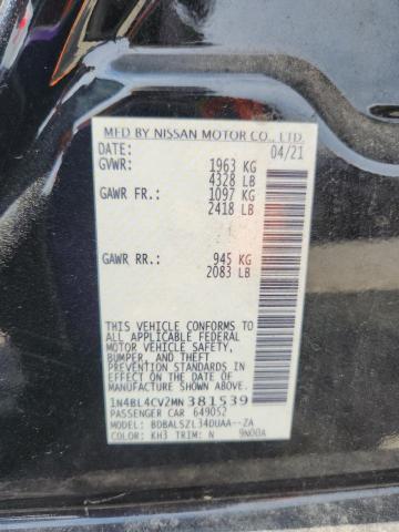 2021 NISSAN ALTIMA SR 1N4BL4CV2MN381539