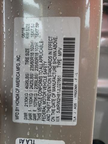 2018 HONDA CR-V EXL 5J6RW2H81JL027861