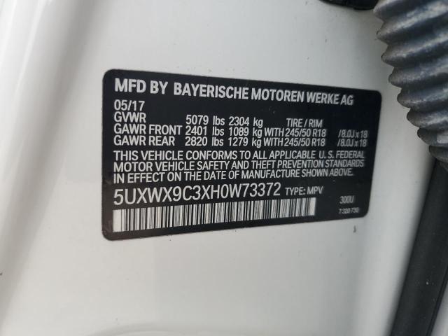 2017 BMW X3 XDRIVE2 5UXWX9C3XH0W73372