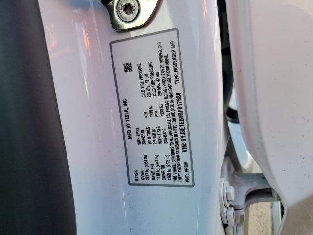2024 TESLA MODEL 3 5YJ3E1EB4RF817680