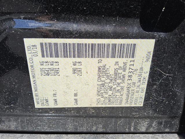 2018 NISSAN MAXIMA 3.5 1N4AA6AP8JC383711
