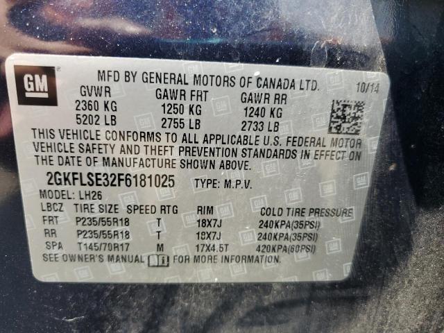 2015 GMC TERRAIN SLT 2GKFLSE32F6181025