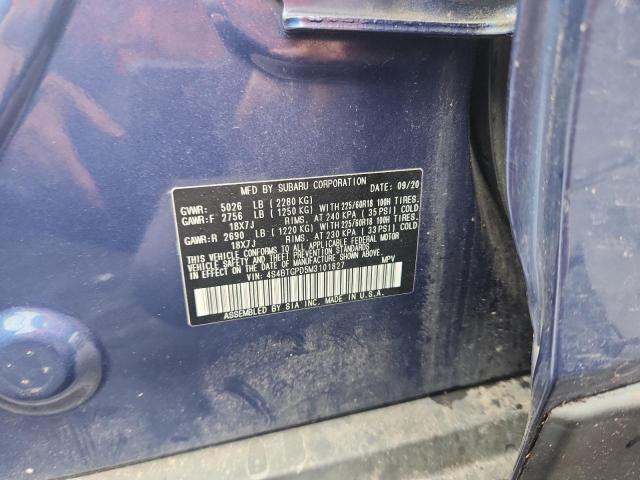 2021 SUBARU OUTBACK TO 4S4BTGPD5M3101827