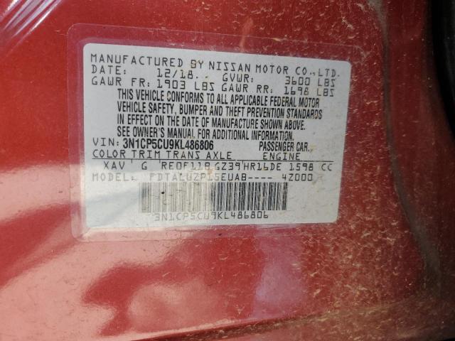 2019 NISSAN KICKS S 3N1CP5CU9KL486806