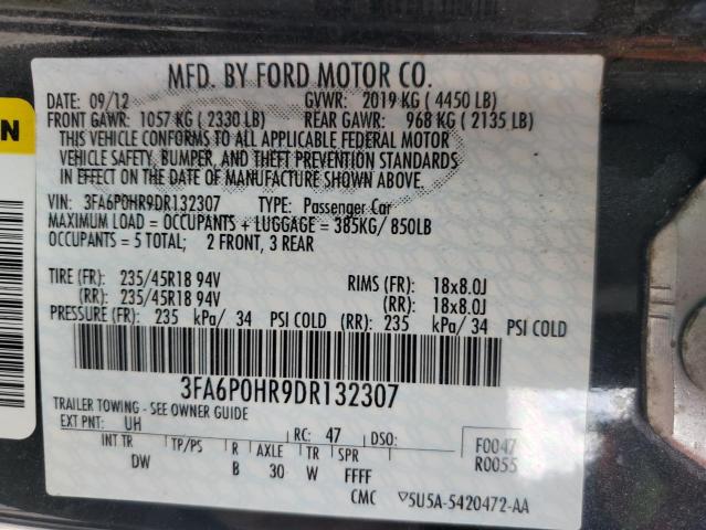 2013 FORD FUSION SE - 3FA6P0HR9DR132307