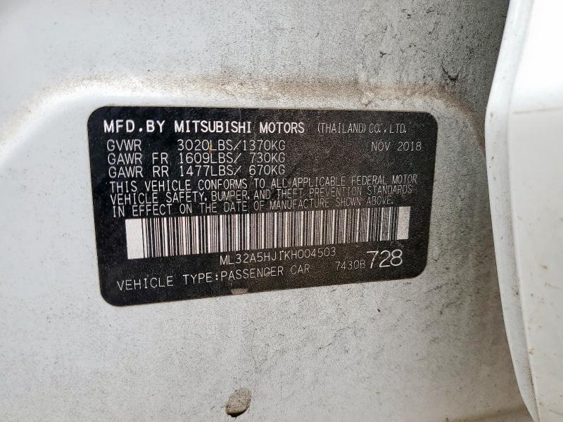 2019 MITSUBISHI MIRAGE LE ML32A5HJ1KH004503