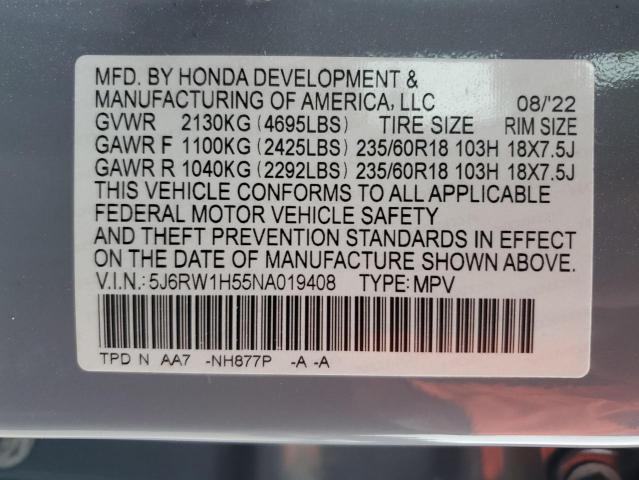 2022 HONDA CR-V EX 5J6RW1H55NA019408