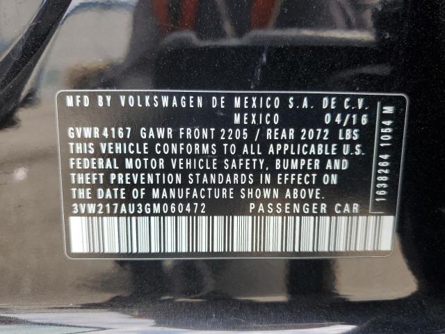 2016 VOLKSWAGEN GOLF S/SE 3VW217AU3GM060472