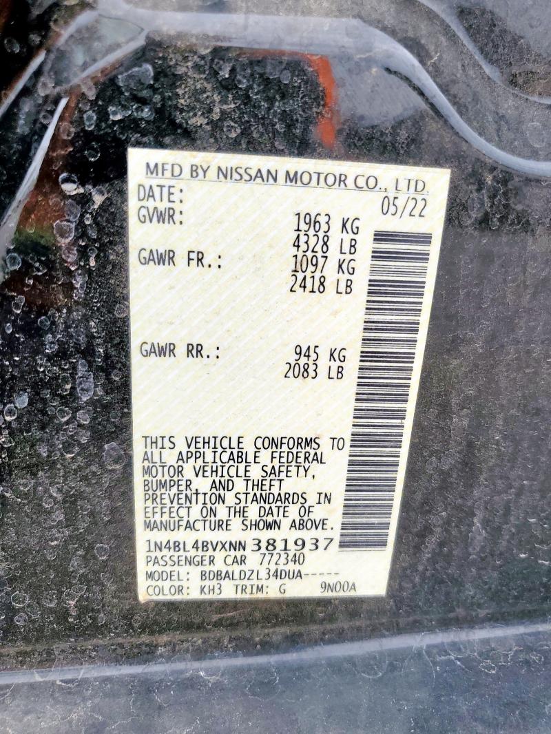 2022 NISSAN ALTIMA S - 1N4BL4BVXNN381937